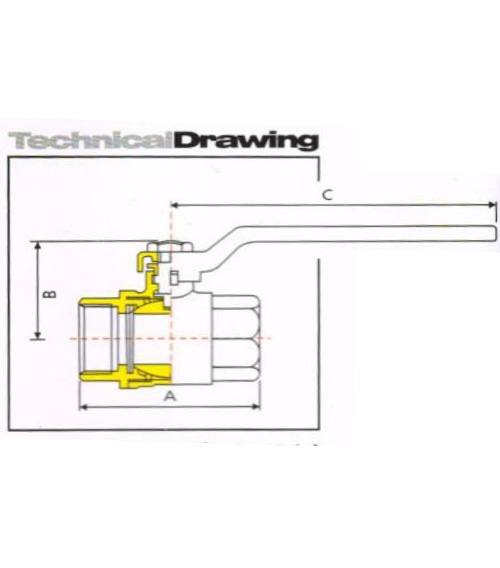 Cast Iron Ball Valve Screwed Drawing