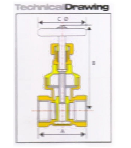 Bronze Gate Valve Hex.Type Drawing