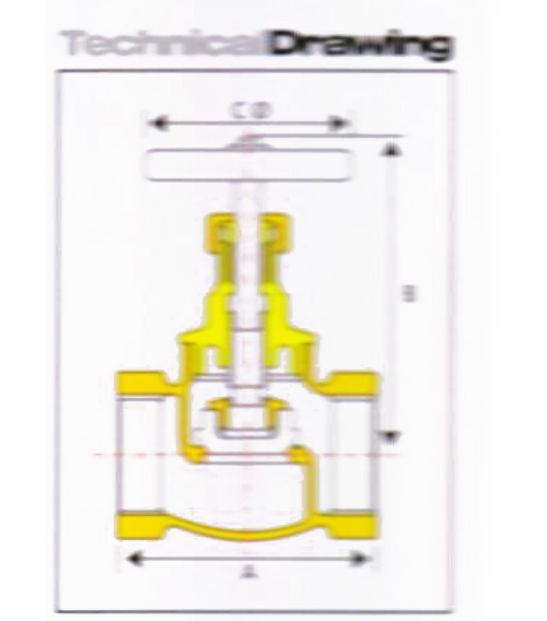 Bronze Wheel Valve Drawing
