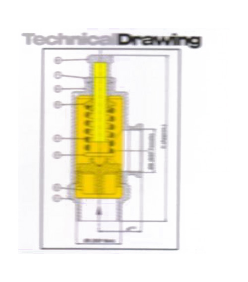 Bronze Spring Loaded Safety Relief Valve, Enclosed Discharge (Screwed) Diagram