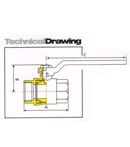 Stainless Steel Ball Valve CF8 Diagram